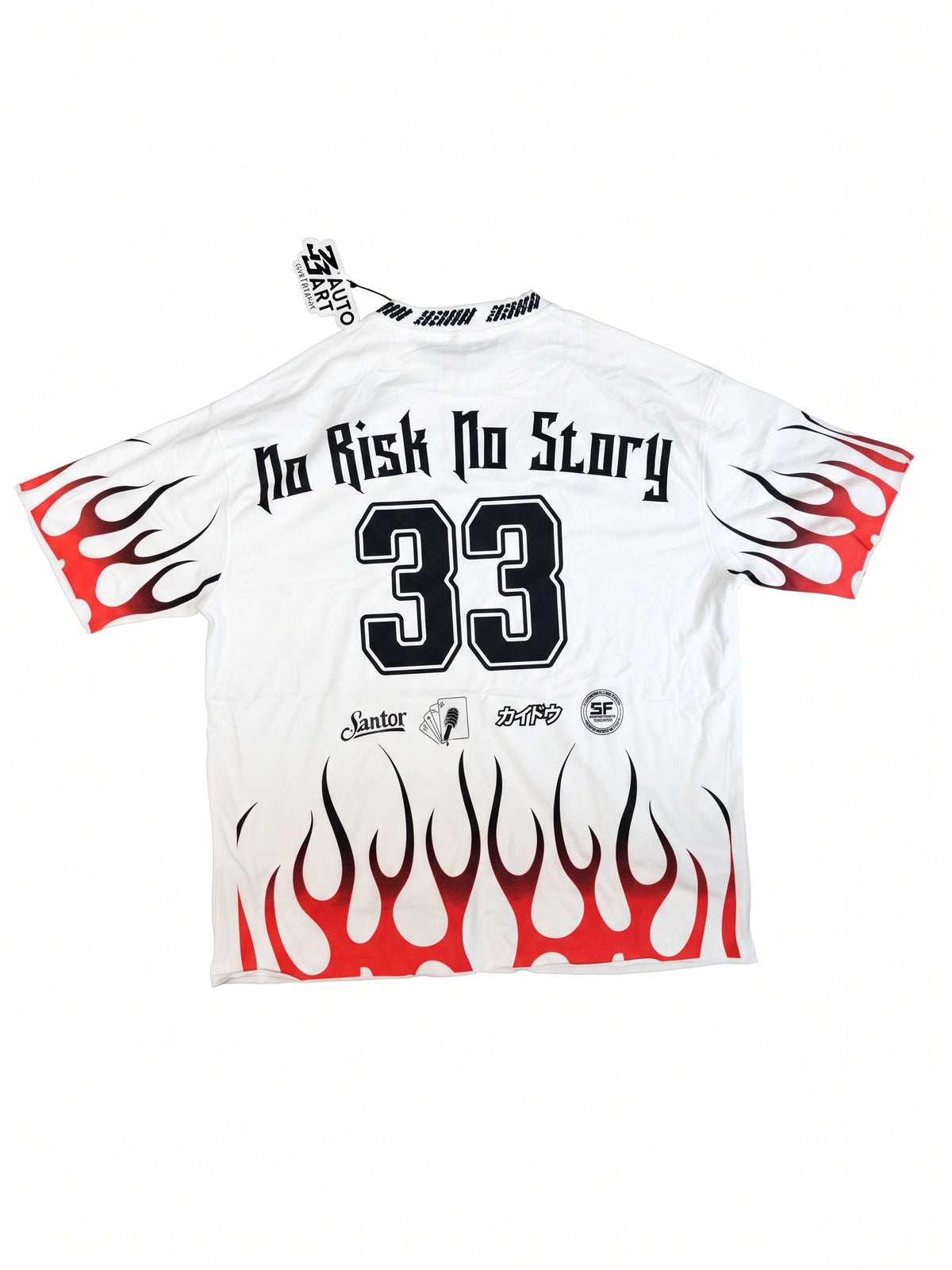 33AUTOART "No Risk No Story" Flame Oversized Heavyweight Tee