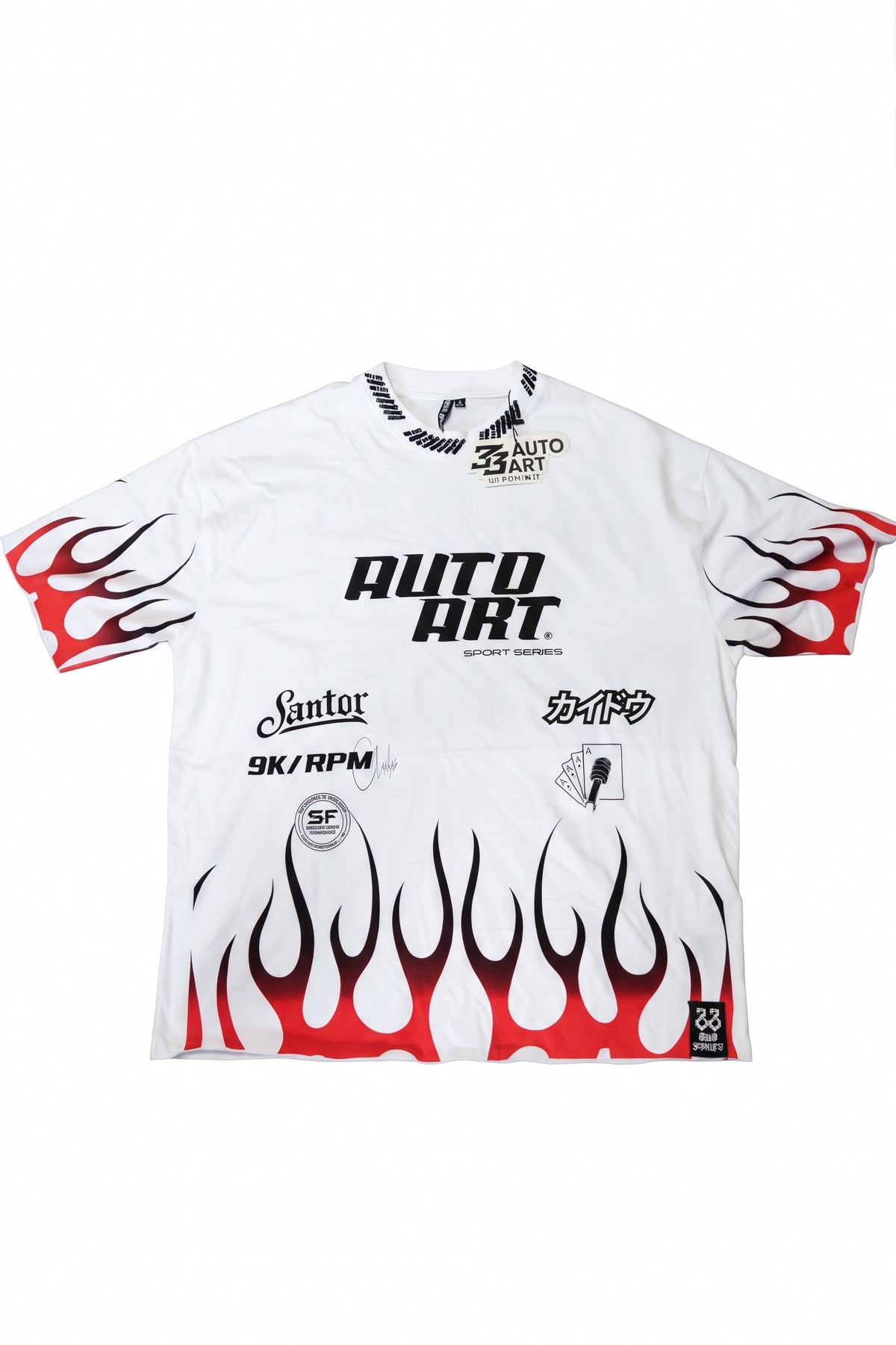 33AUTOART "No Risk No Story" Flame Oversized Heavyweight Tee