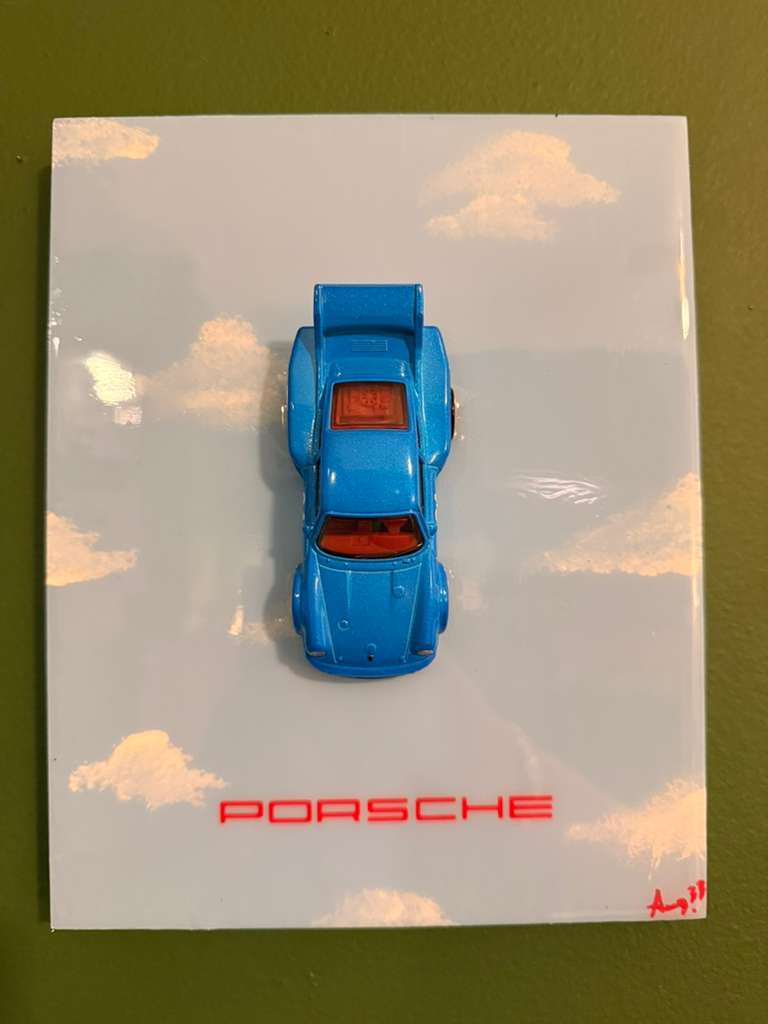Porsche blue canvas 8x10