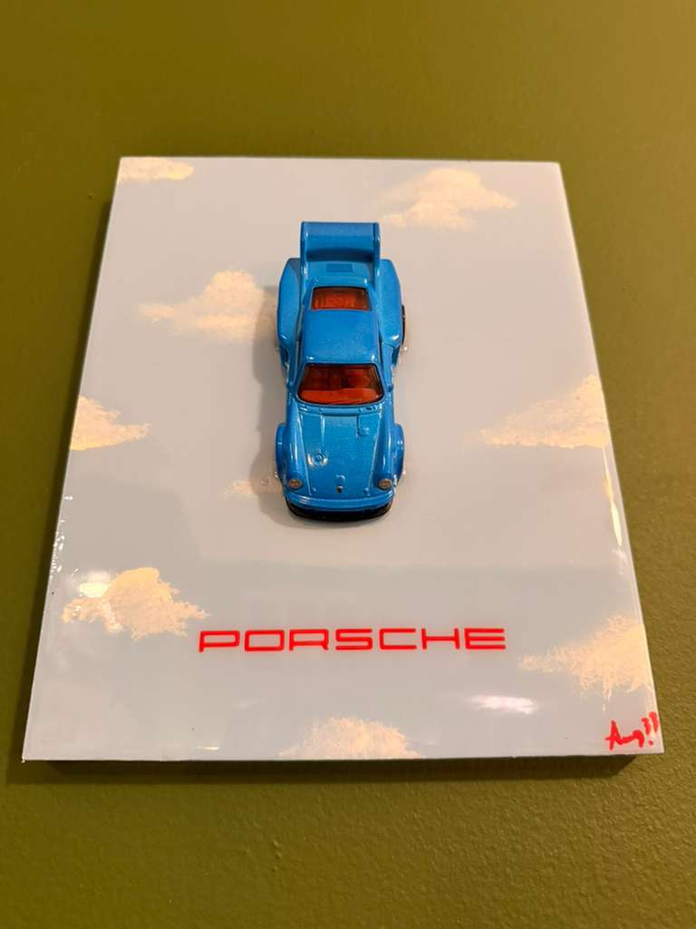 Porsche blue canvas 8x10