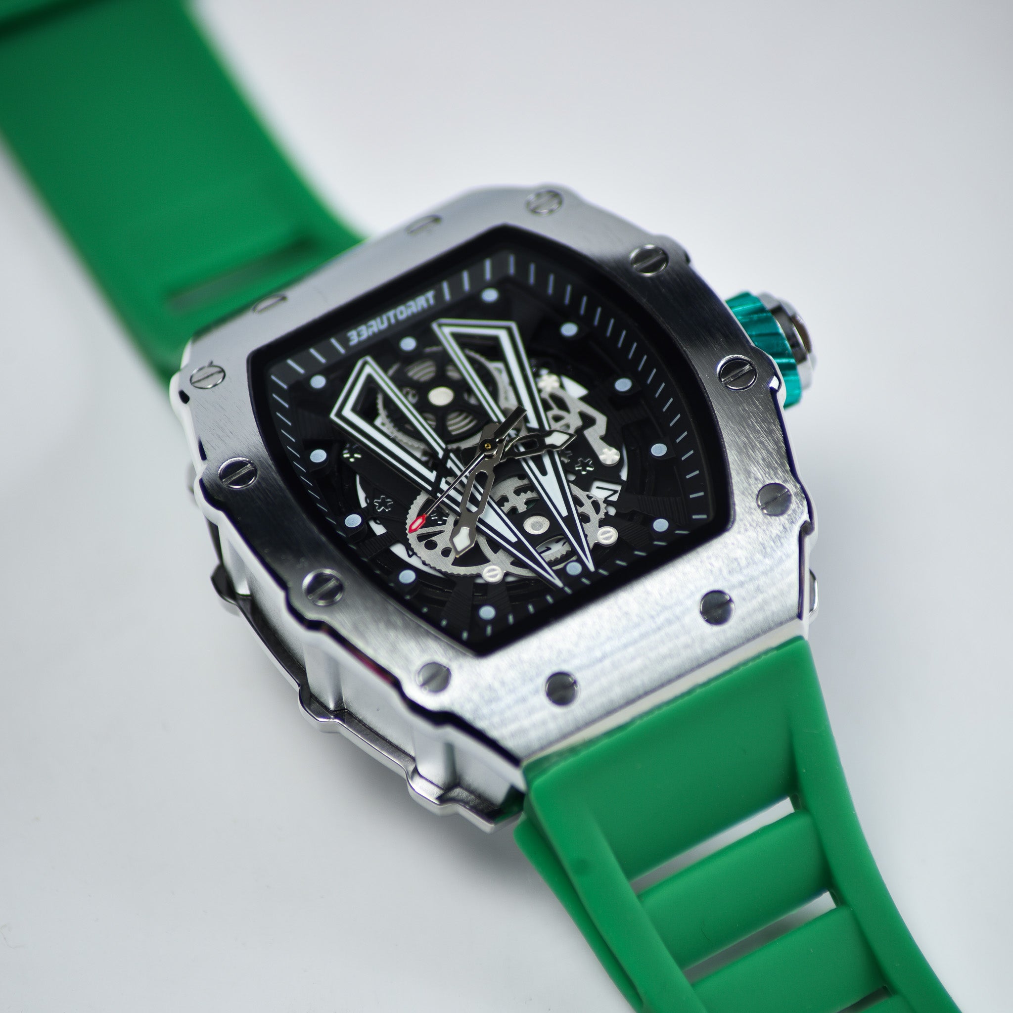 10 - Green & Silver V8 Watch