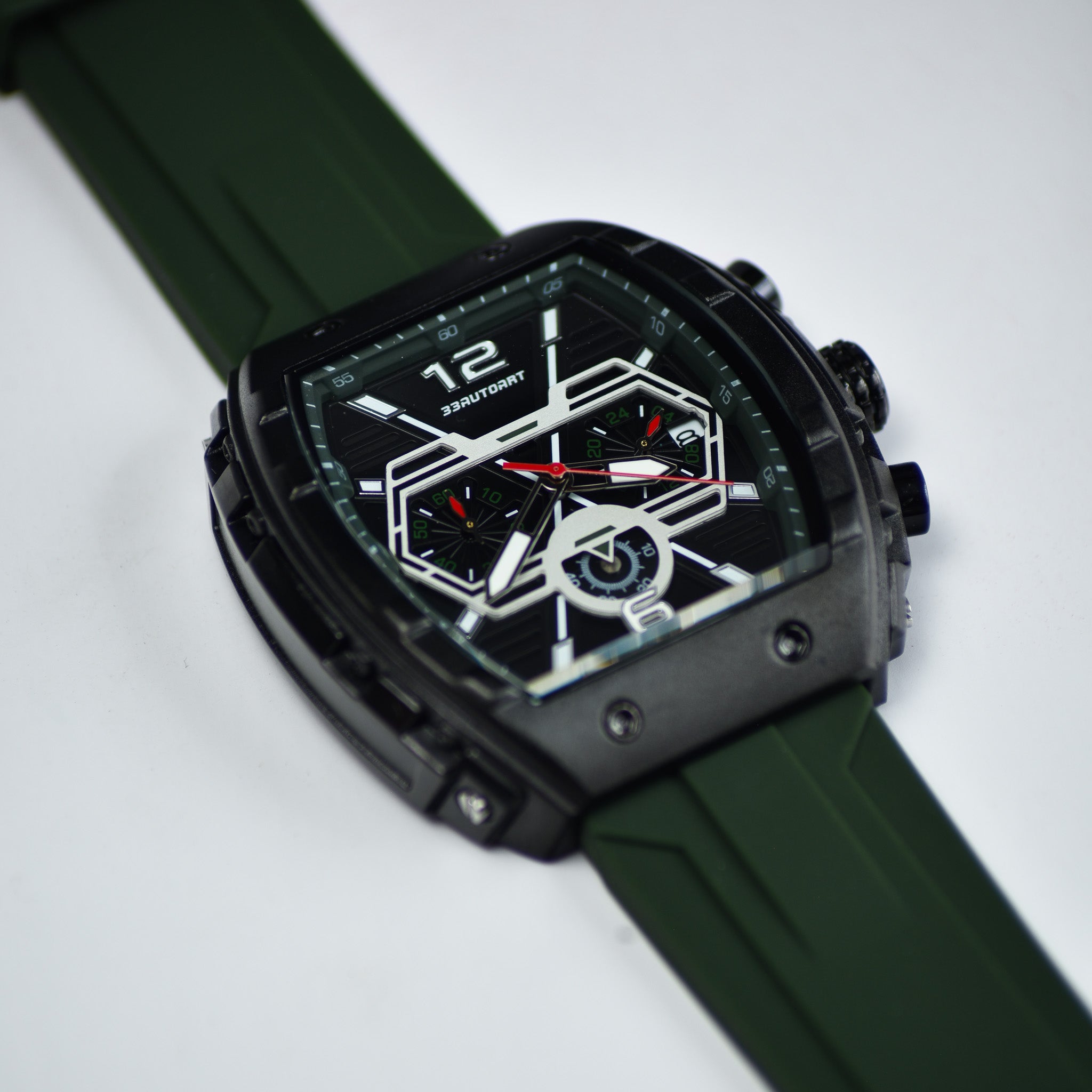 16 - Black & Green Retro Watch