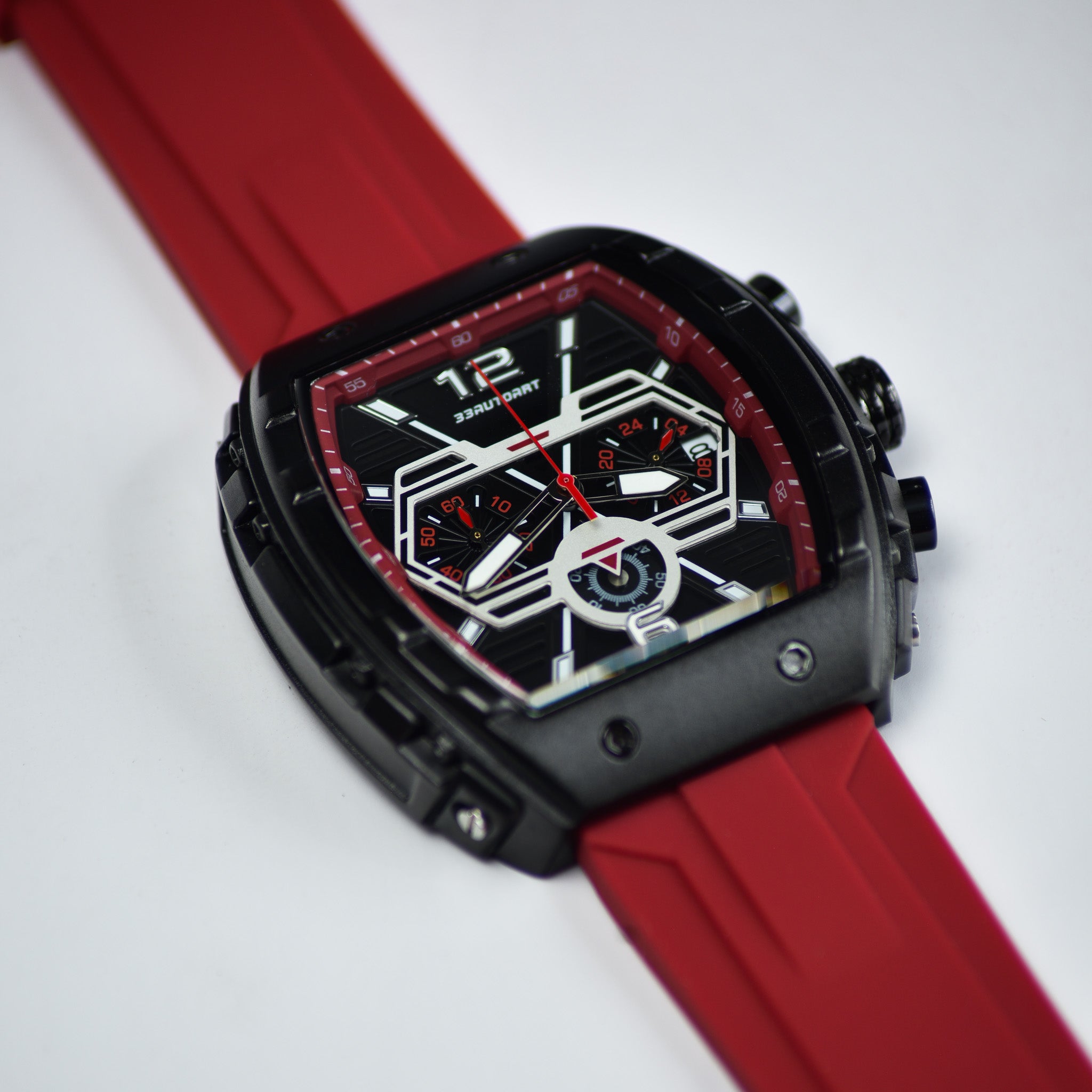 24 - Red & Black Retro Watch